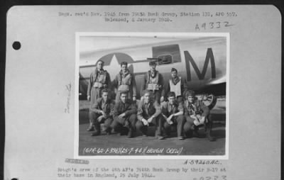 Consolidated > Hough'S Crew Of The 8Th Af'S 398Th Bomb Group By Their B-17 At Their Base In England, 25 July 1944.