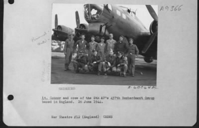 Consolidated > Lt. Connor And Crew Of The 8Th Af'S 457Th Bombardment Group Based In England Upon Completion Of Their Missions.  28 June 1944.