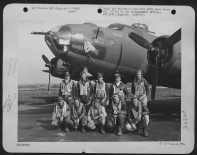 Consolidated > Lt. Personeus And Crew Of The 305Th Bomb Group Based In England, Shown Beside Their Boeing B-17 Flying Fortress, "Nora".  28 May 1943.