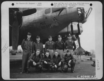 Consolidated > Lt. Bell And Crew Of The 305Th Bomb Group Shown Beside Their Boeing B-17 "Flying Fortress" "Miss Dee-Day".  9 March 1945, England.