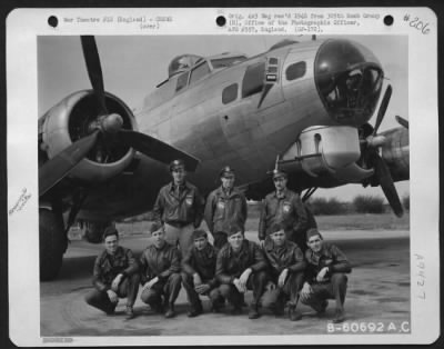 Consolidated > Lt. Bigham And Crew Of The 305Th Bomb Group Beside A Boeing B-17 Flying Fortress.  26 March 1945.  England.
