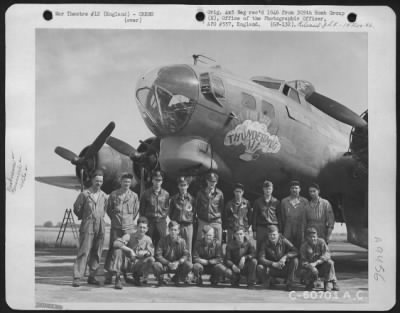 Consolidated > Lt. Dix And Crew Of The 364Th Bomb Squadron, 305Th Bomb Group Beside The Boeing B-17 "Flying Fortress" "Thundermug".  27 August 1944, England.