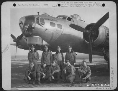 Consolidated > Lt. Personeus And Crew Of The 305Th Bomb Group, Are Shown Beside A B-17 Flying Fortress.  29 December 1944.  England.