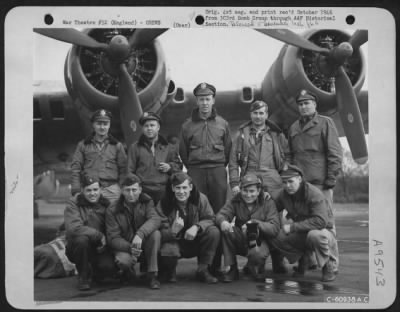 Consolidated > Lead Crew On Bombing Mission To Bayreuth, Germany, In Front Of A Boeing B-17 Flying Fortress.  358Th Bomb Squadron, 303Rd Bomb Group.  England, 5 April 1945.