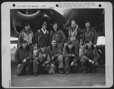 Consolidated > Lead Crew On Bombing Mission To Unterluss, Germany, In Front Of A Boeing B-17 Flying Fortress.  427Th Bomb Squadron, 303Rd Bomb Group.  England, 4 April 1945.