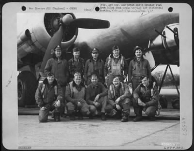 Consolidated > Lead Crew On Bombing Mission To Berlin, Germany, In Front Of A Boeing B-17 Flying Fortress.  427Th Bomb Squadron, 303Rd Bomb Group.  England, 18 March 1945.