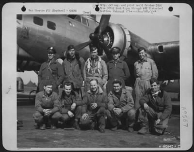 Consolidated > Lead Crew On Bombing Mission To Hopsten, Germany, In Front Of A Boeing B-17 Flying Fortress.  360Th Bomb Squadron, 303Rd Bomb Group.  England, 21 March 1945.
