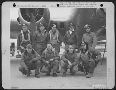 Consolidated > Lead Crew On Bombing Mission To Bremen, Germany, In Front Of A Boeing B-17 Flying Fortress.  360Th Bomb Squadron, 303Rd Bomb Group.  England, 11 March 1945.
