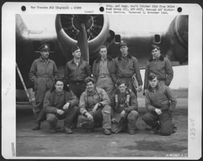 Consolidated > Lead Crew On Bombing Mission To Essen, Germany, In Front Of A Boeing B-17 Flying Fortress.  358Th Bomb Squadron, 303Rd Bomb Group.  England, 8 March 1945.