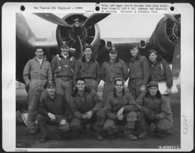 Consolidated > Lead Crew On Bombing Mission To Chemnitz, Germany, In Front Of A Boeing B-17 Flying Fortress.  358Th Bomb Squadron, 303Rd Bomb Group.  England, 2 March 1945.