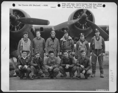 Consolidated > Lead Crew On Bombing Mission To Ludwigshafen, Germany, In Front Of A Boeing B-17 Flying Fortress.  358Th Bomb Squadron, 303Rd Bomb Group.  England, 7 January 1945.