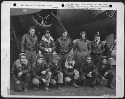 Consolidated > Lead Crew On Bombing Mission To Ludwigshafen, Germany, Beside A Boeing B-17 "Flying Fortress" "Satan'S Workshop".  360Th Bomb Squadron, 303Rd Bomb Group.  England, 30 December 1943.