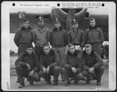 Consolidated > Lt. Bentzlin And Crew Of The 360Th Bomb Squadron, 303Rd Bomb Group, In Front Of A Boeing B-17 "Flying Fortress".  England, 22 February 1945.