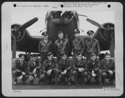 Consolidated > Lt. Cote And Crew Of The 427Th Bomb Squadron, 303Rd Bomb Group, In Front Of A Boeing B-17 Flying Fortress.  England, 18 July 1943.
