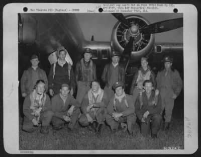 Consolidated > Lead Crew On Bombing Mission To Saarbrucken, Germany, In Front Of A Boeing B-17 Flying Fortress.  427Th Bomb Squadron, 303Rd Bomb Group.  England, 11 May 1944.
