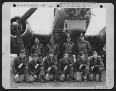 Consolidated > Lt. Cook And Crew Of The 427Th Bomb Squadron, 303Rd Bomb Group, In Front Of A Boeing B-17 Flying Fortress.  England, 1 July 1944.