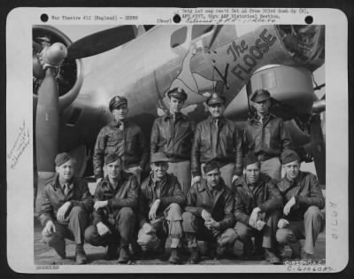 Consolidated > Lt. Benham And Crew Of The 358Th Bomb Squadron, 303Rd Bomb Group, Beside  A Boeing B-17 "Flying Fortress" "The Floose".  England, 11 May 1944.