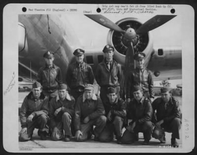 Consolidated > Lt. Cathey And Crew Of The 358Th Bomb Squadron, 303Rd Bomb Group, Beside  A Boeing B-17 Flying Fortress.  England, 27 July 1944.