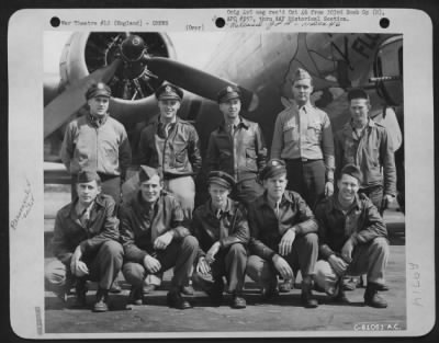 Consolidated > Lt. Cook And Crew Of The 358Th Bomb Squadron, 303Rd Bomb Group, Beside  A Boeing B-17 "Flying Fortress" "The Floose".  England, 27 June 1944.