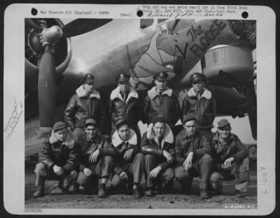 Consolidated > Lt. Determan And Crew Of The 358Th Bomb Squadron, 303Rd Bomb Group, Beside  A Boeing B-17 "Flying Fortress" 'The Floose'.  England, 11 May 1944.