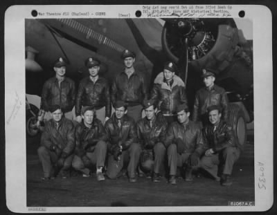 Consolidated > Capt. Hungerford And Crew Of The 358Th Bomb Squadron, 303Rd Bomb Group, Beside A Boeing B-17 Flying Fortress.  England, 11 November 1943.