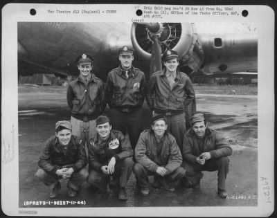 Consolidated > Lt. Potters And Crew Of The 92Nd Bomb Group Beside A Boeing B-17 "Flying Fortress" 'Flagship'.  England, 27 November 1944.