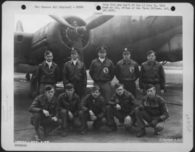 Consolidated > Lt. Cruther And Crew Of The 92Nd Bomb Group Beside A Boeing B-17 Flying Fortress.  England, 1 April 1944.