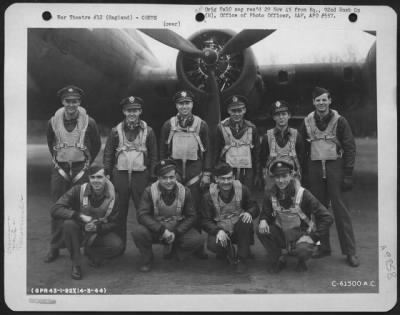 Consolidated > Lt. Berry And Crew Of The 92Nd Bomb Group Beside A Boeing B-17 Flying Fortress.  England, 14 March 1944.