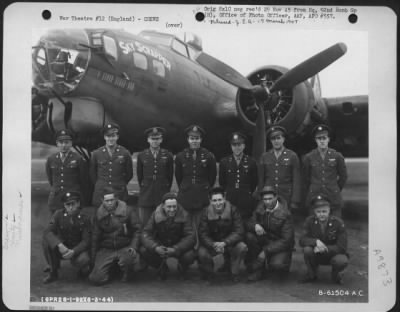 Consolidated > Crew Of The 92Nd Bomb Group Beside A Boeing B-17 "Flying Fortress" "Sky Scrapper".  England, 6 March 1944.