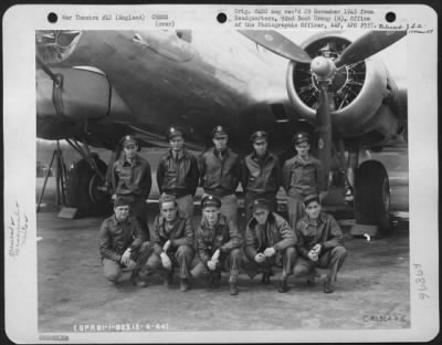 Consolidated > Lt. Decker And Crew Of The 92Nd Bomb Group Beside A Boeing B-17 Flying Fortress.  England, 15 April 1944.