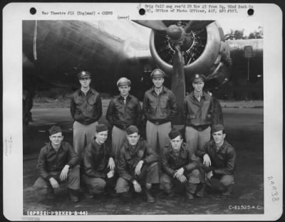 Consolidated > Crew Of The 92Nd Bomb Group Beside A Boeing B-17 Flying Fortress.  England, 29 August 1944.