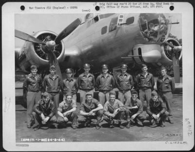 Consolidated > Crew Of The 92Nd Bomb Group Beside A Boeing B-17 Flying Fortress.  England, 24 June 1944.