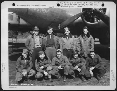 Consolidated > Crew Of The 92Nd Bomb Group Beside A Boeing B-17 "Flying Fortress" 'Flagship'.  England, 12 September 1944.