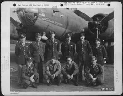 Thumbnail for Consolidated > Lt. Basler And Crew Of The 92Nd Bomb Group Beside A Boeing B-17 "Flying Fortress" 'Uss Aliquippa'.  England, 12 October 1943.