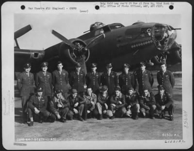 Consolidated > Lt. Brabowski And Crew Of The 92Nd Bomb Group Beside A Boeing B-17 Flying Fortress.  England, 28 October 1943.