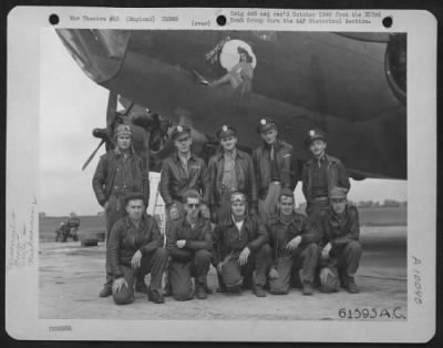Consolidated > Lt. Cogwell And Crew Of The 360Th Bomb Squadron, 303Rd Bomb Group Based In England, Pose In Front Of A Boeing B-17 "Flying Fortress" 'Shangrila Lil'.  16 July 1943.