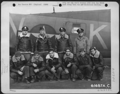 Thumbnail for Consolidated > Lt. Newell And Crew Of The 303Rd Bomb Group, Based In England, Pose Beside A Boeing B-17 Flying Fortress.  25 November 1943.