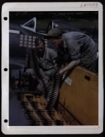 Armament Men Must Exercise Extreme Caution In Loading .50 Cal. Machine Guns Of Plane. Extreme Caution Must Be Exercised In Loading .50 Cal. Machine Guns Of A P-47 Fighter. It May Mean The Life Of The Pilot Or Another Victory. These Men Are Experts As You - Page 1