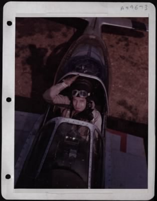 Fighter > Col. Donald J. Blakeslee, Ace In The Eto, In The Cockpit Of His P-51 Of The 8Th Air Force In England.