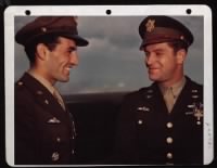 England....Captian Don S. Gentile (Left) And Colonel Donald J. M. Blakeslee Just After The Ceremony Where Captain Gentile Was Awarded The Distinguished Flying Cross And Colonel Blakeslee Received The Distinguished Service Cross. - Page 1