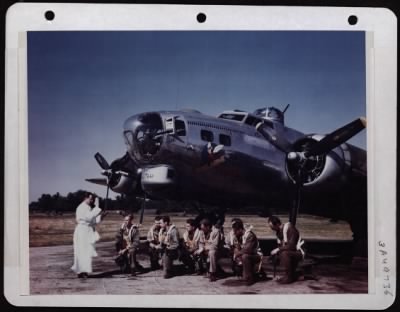 ␀ > England.....Capt. Michael Ragan, Catholic Chaplain, Holds Services Crew Of B-17 'Fifinella' Prior To Take-Off.