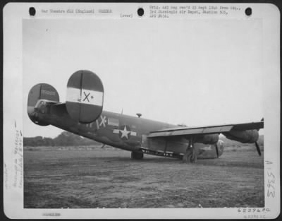 Consolidated > Due To Collapsed Nose Wheel, This Consolidated B-24H Crash Landed At Raf Base At Beccles, Suffolk, England.  14 July 1944 (Aircraft No. 42-95020).