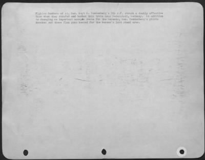 Consolidated > Fighter-Bombers Of Lt. Gen. Hoyt S. Vandenberg'S 9Th Af Struck A Doubly Effective Blow When They Strafed And Bombed This Train Near Duderstadt, Germany.  In Addition To Damaging An Important Escape Route For The Germans, Gen. Vandenberg'S Pilots Knocked O