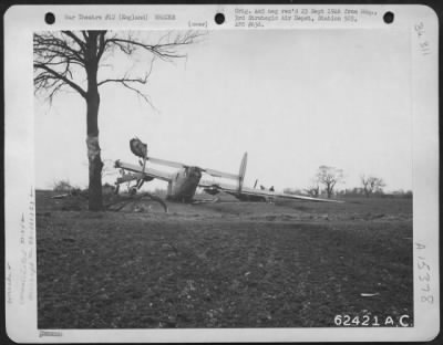 Consolidated > Rear View Of Consolidated B-24J Shown Damage To Plane After Crash Landing Near Metfield, Norfolk, England.  3 November 1944.  (A/C No. 42-100353).