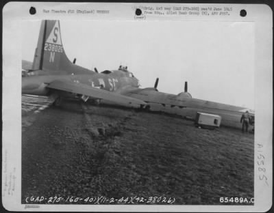 Thumbnail for Consolidated > Landing Gear Of This Boeing B-17 "Flying Fortress" (A/C No. 238026) Of The 401St Bomb Group Was Damaged When It Landed At An 8Th Air Force Base In England, 11 February 1944.