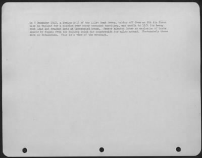 Consolidated > On December 5, 1943, A Boeing B-17 Of The 401St Bomb Group, Taking Off From An 8Th Air Force Base In England For A Mission Over Enemy Occupied Territory, Was Unable To Lift Its Heavy Bomb Load And Crashed Into An Unoccupied House.  20 Minutes Later An Exp