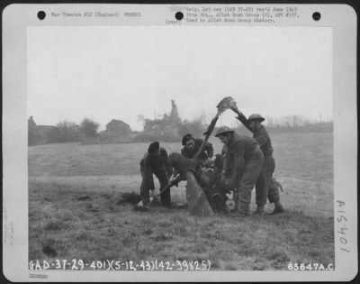 Consolidated > Men Being To Clear Away The Wreckage Of A Boeing B-17 "Flying Fortress" Of The 401St Bomb Group.  The Plane, Taking Off From An 8Th Air Force Base In England For A Mission Over Enemy-Occupied Territory, Was Unable To Lift Its Heavy Bomb Load And Crashed I