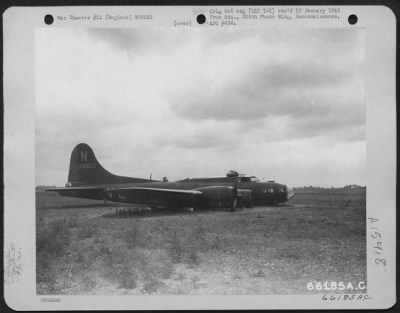 Consolidated > The Boeing B-17 "Flying Fortress" (A/C No. 230020) Of The 381St Bomb Group, Made A Belly Landing When It Returned To Home Base, 8Th Air Force Station 167, England.  6 September 1943.