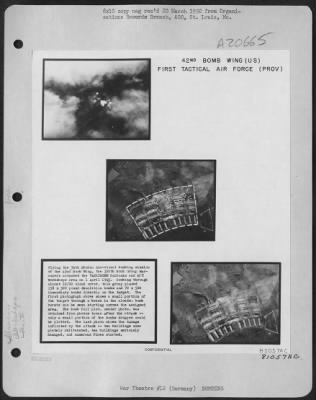 Consolidated > Flying The 34Th Shoran Non-Visual Bombing Mission Of The 42Nd Bomb Wing, The 320Th Bomb Group Marauders Attacked The Vaihingen Barracks And M/T Workshops Area On 1 April 1945.  Bombing Thru Almost 10/10 Cloud Cover, This Group Placed 138 X 500 Pound Demol