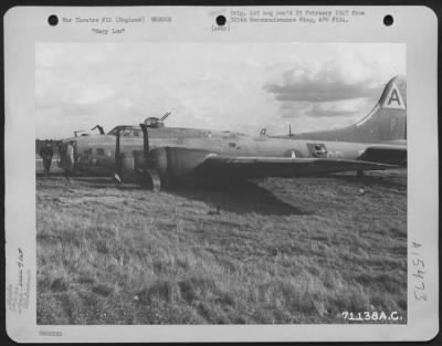 Consolidated > The Boeing B-17 'Mary Lou' (A/C No. 297504) Of The 91St Bomb Group Made A Belly Landing When It Returned To Its 8Th Air Force Base In England After A Mission Over Enemy Held Territory On 13 September 1944.